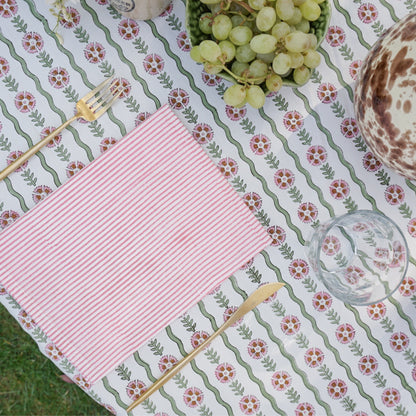 Nell Pink Stripe Napkins // Set of 4