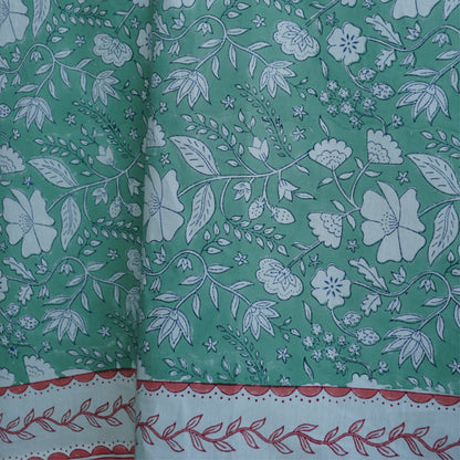 Rose Tablecloth in Teal Green