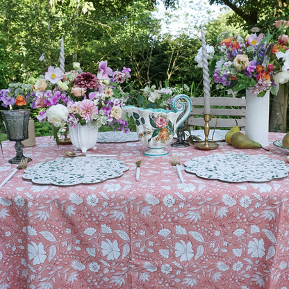 Rose Tablecloth in Pink