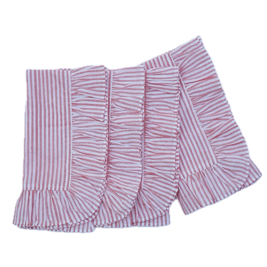 salmon pink striped napkins
