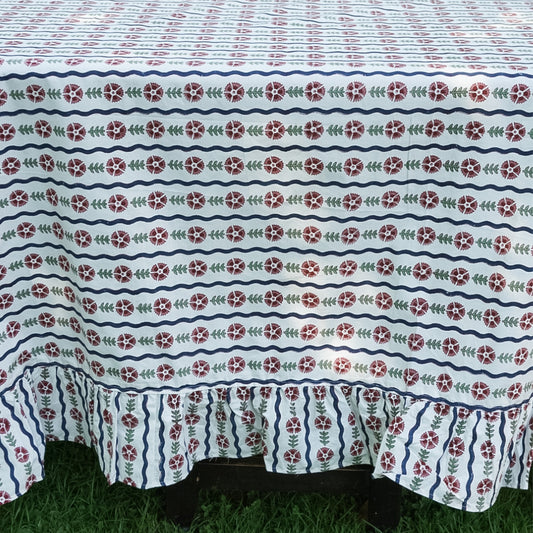 Block print tablecloth created by The Supper House