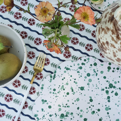 Thea Blue Wavy Tablecloth