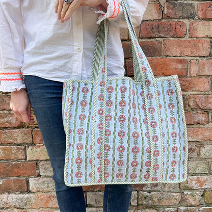 Thea Blue Tote Bag
