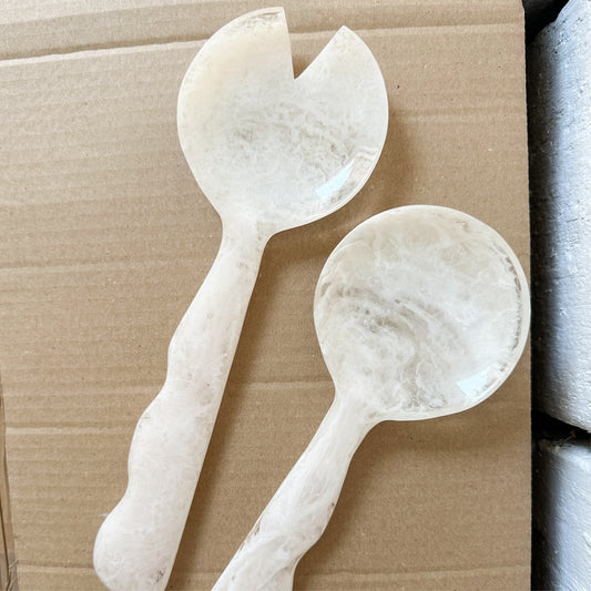 White Salad Servers SAMPLE