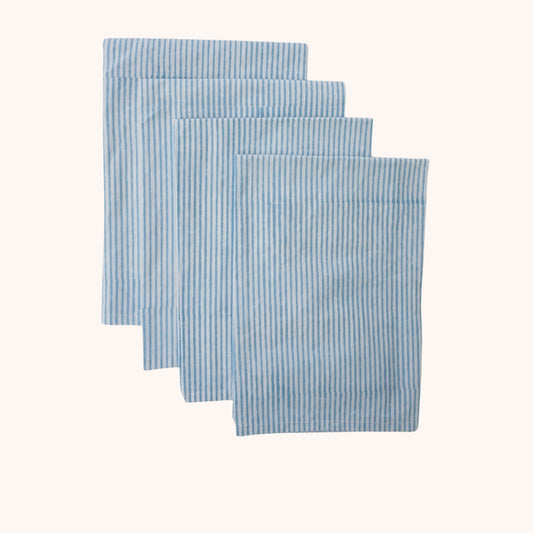 Blue Stripe Napkins // Set of 4