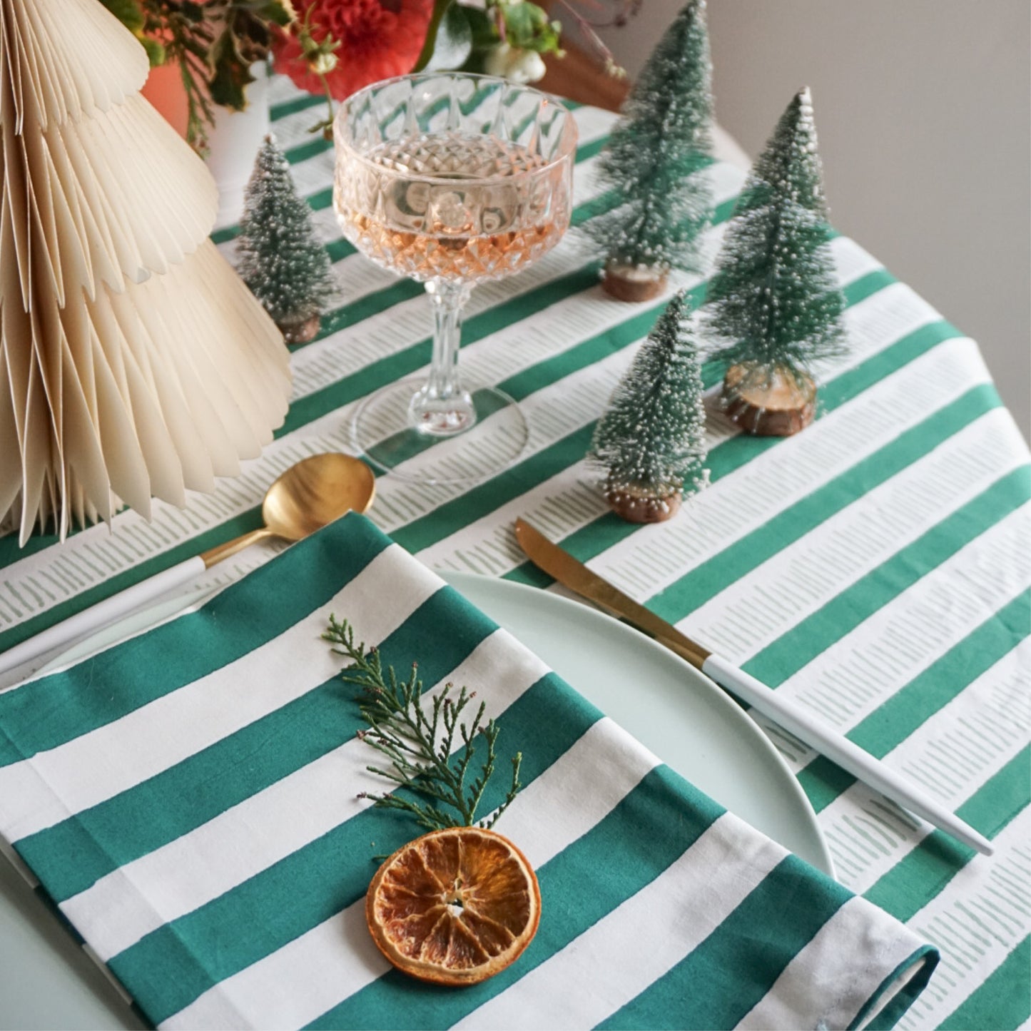 Emerald Stripe Napkins // Set of 4