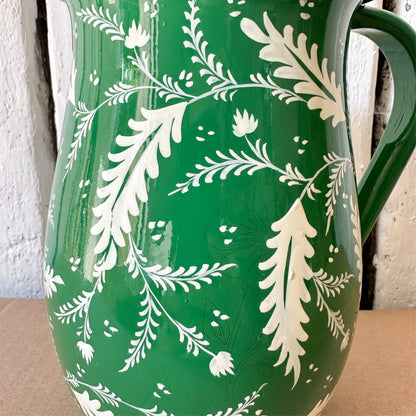 Green Floral Enamel Jug SECONDS