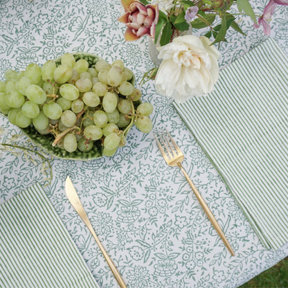 Nell Green Stripe Napkins // Set of 4