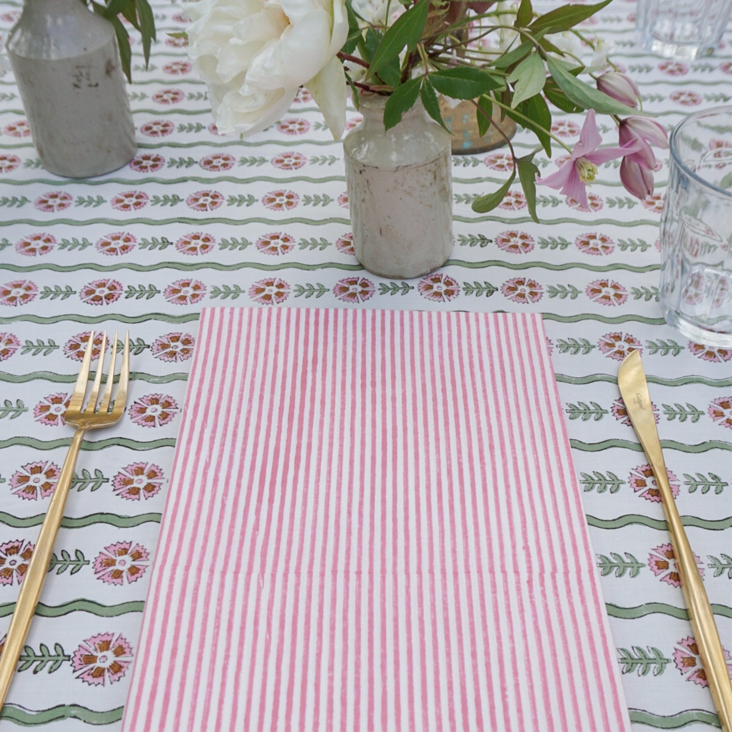 Nell Pink Stripe Napkins // Set of 4