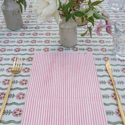 Nell Pink Stripe Napkins // Set of 4