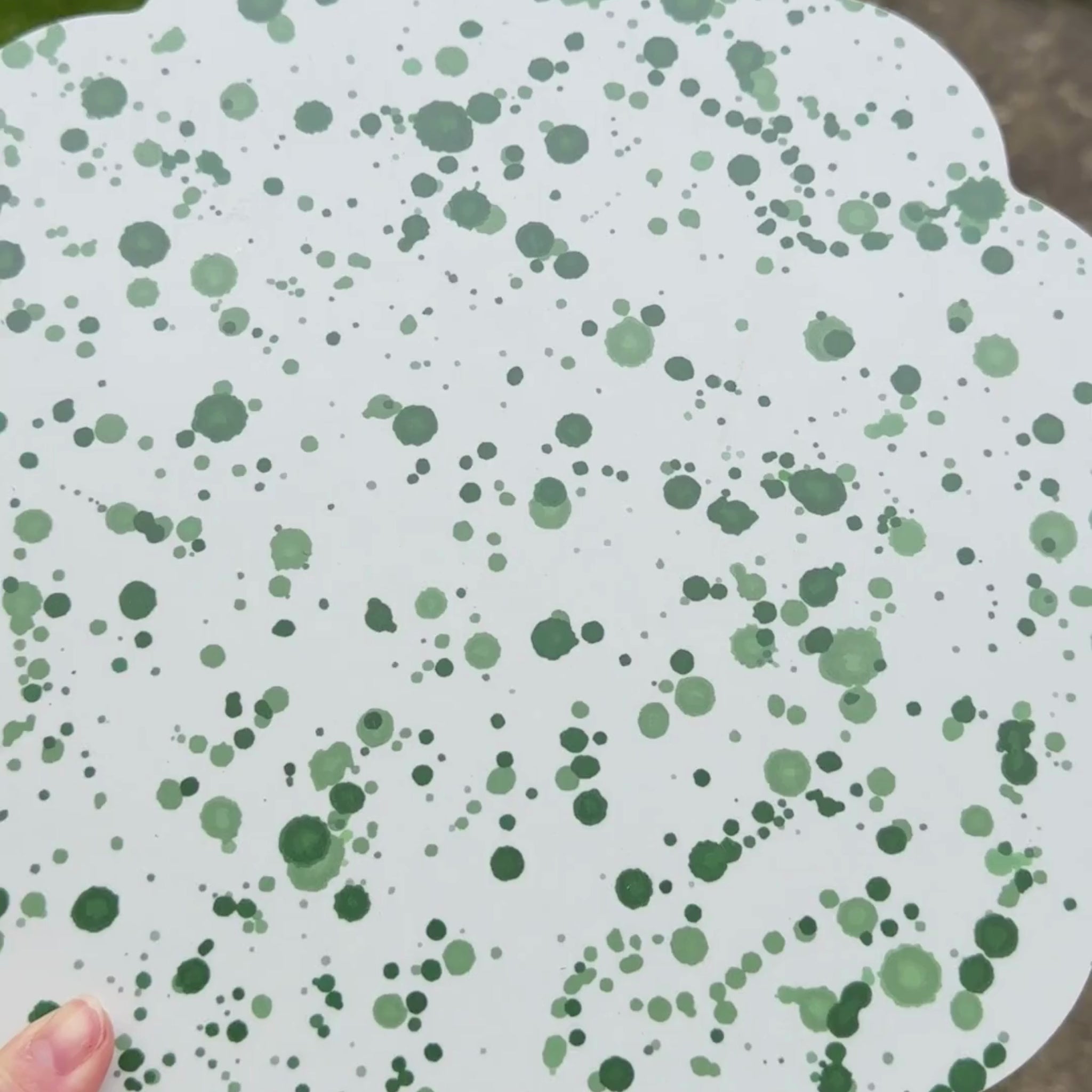 Green splatterware placemat 